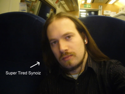 One tired Synoiz on the way back from Edinburgh